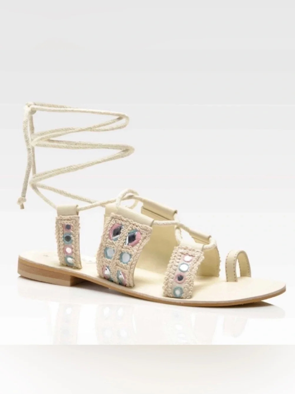 Free People Lace Up Mantra Mirror Sandals